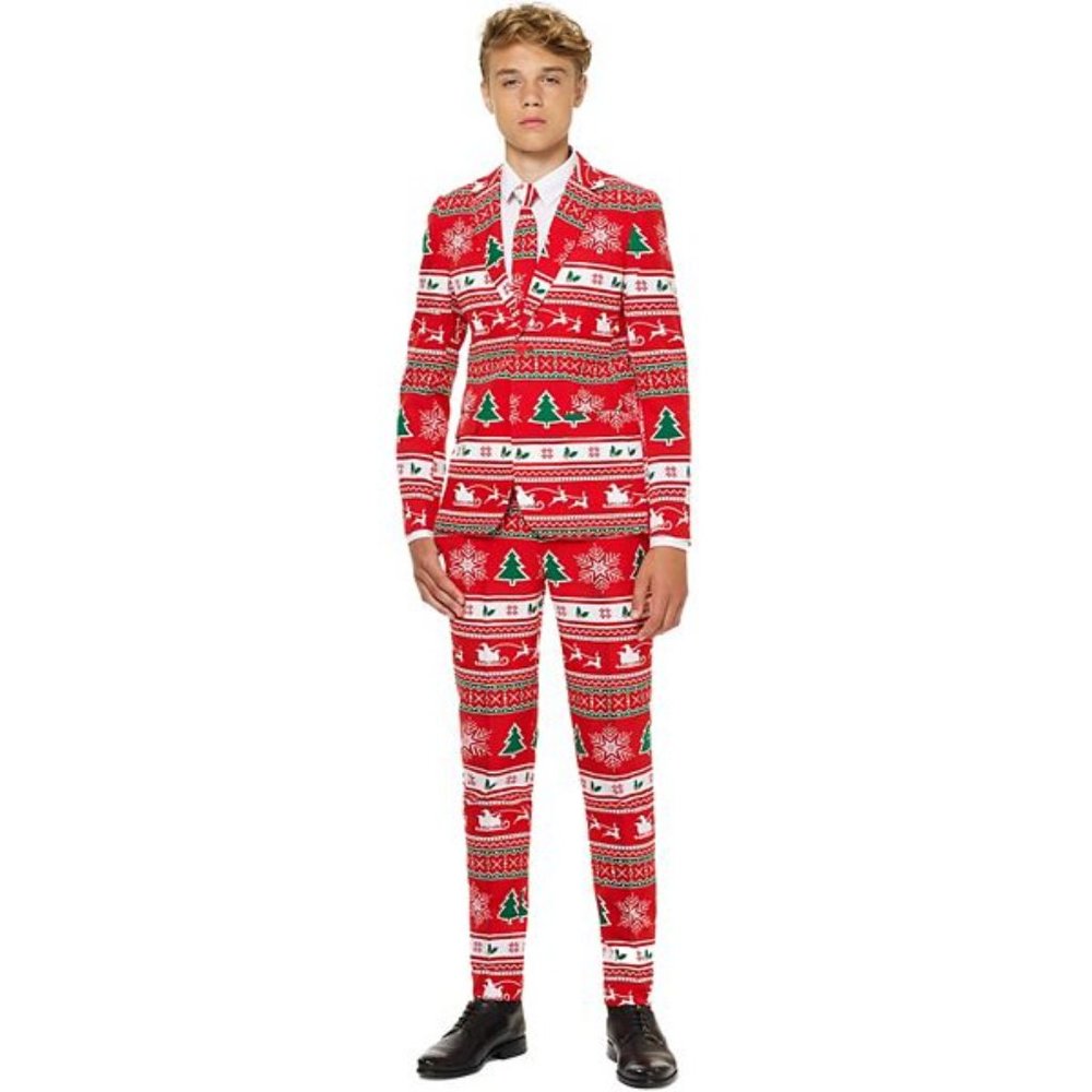 OppoSuits NWT Boys Winter Wonderland Suit - Jacket Pants & Tie 16